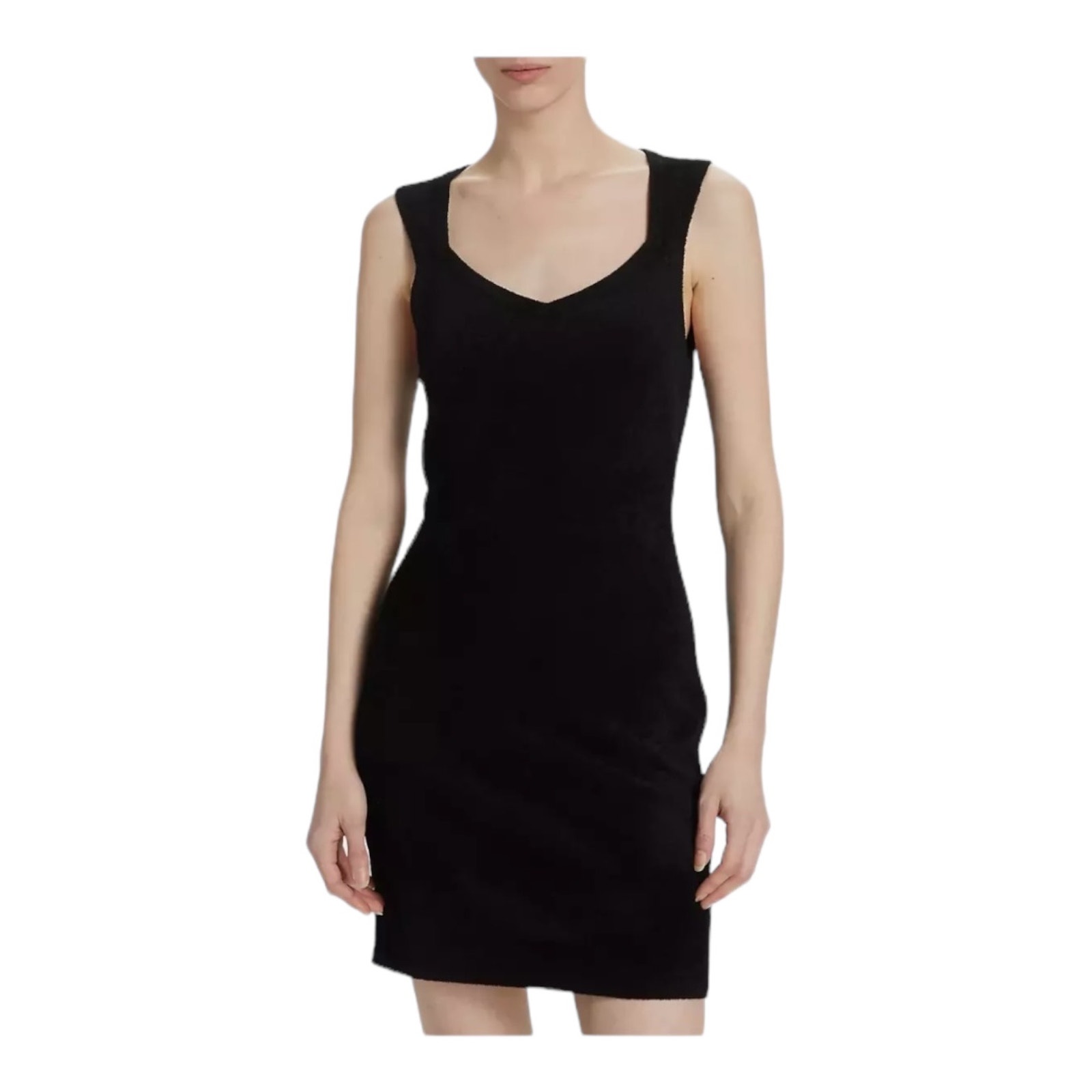 Theory Dress Micro Velvet Minidress Black Small S
